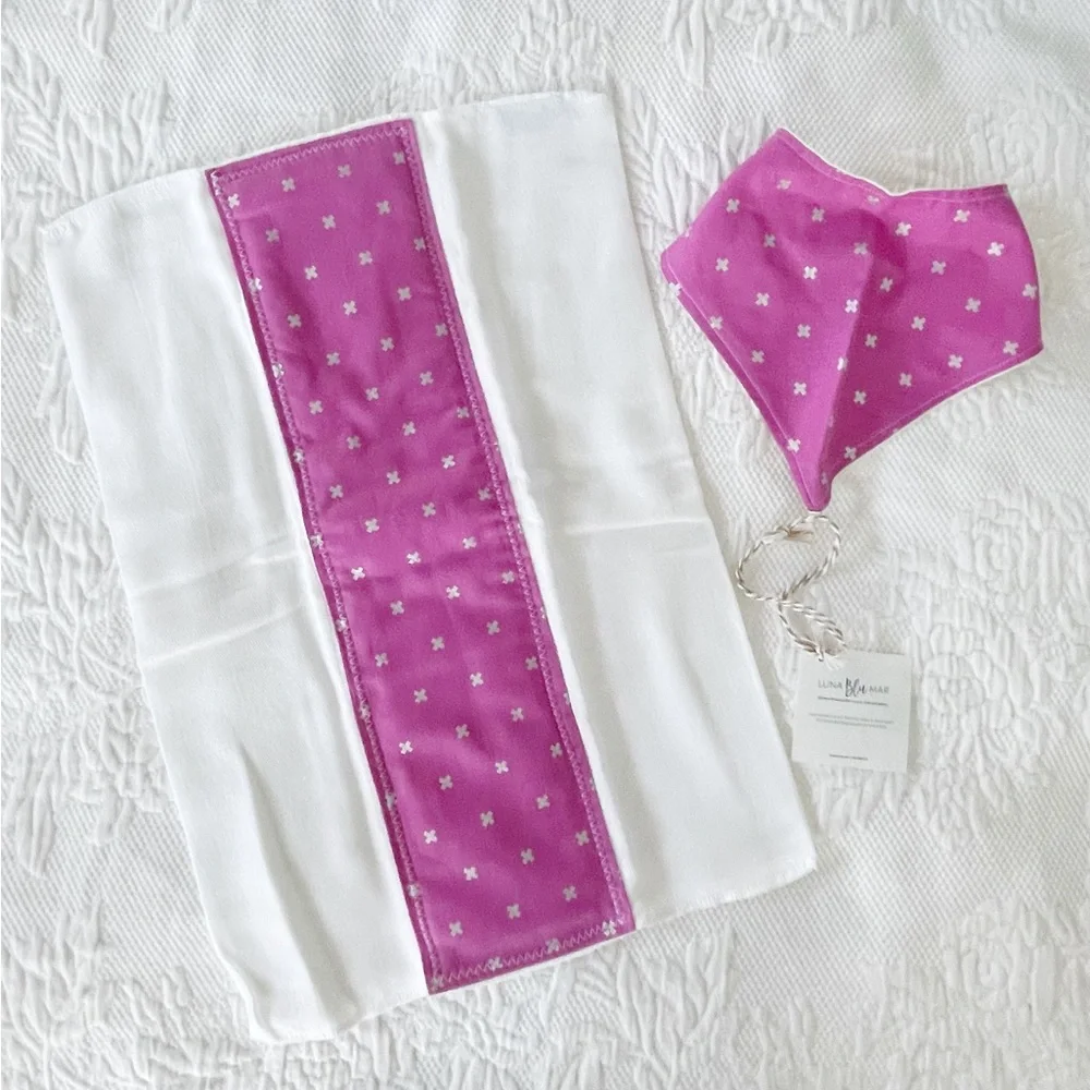 NWT Boutique LunaBluMar Cloth Diaper and Bandana Gift Set